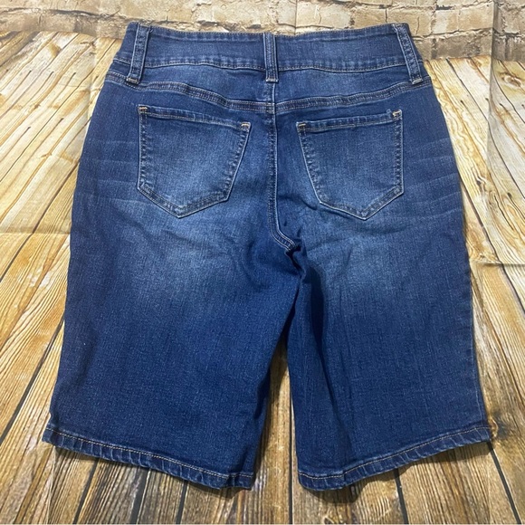 Hydraulic Curvy Nolita Midi Jean Shorts Blue Stretch Pockets Mid Rise - Picture 3 of 5